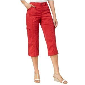 NWT STYLE & CO CAPRI PANTS RUBY RED TONE WOMEN’S SIZE 4P